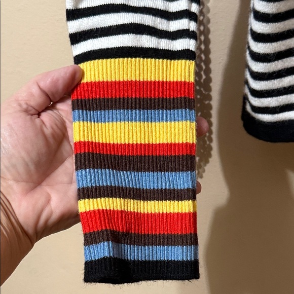 Striped Cowl Neck Sweater - Black and White - Picture 4 of 5